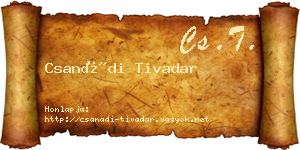 Csanádi Tivadar névjegykártya