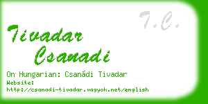 tivadar csanadi business card