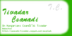 tivadar csanadi business card